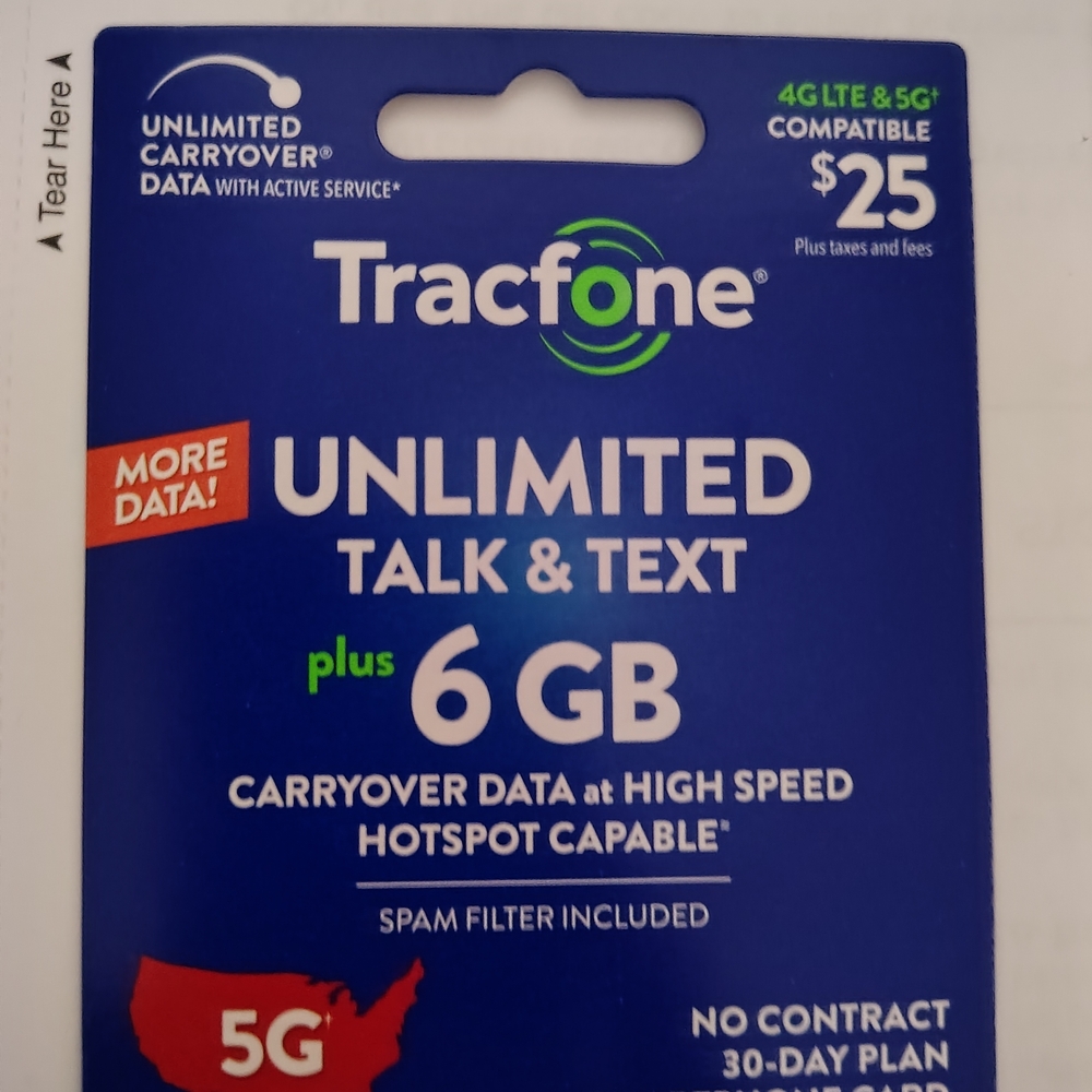 Tracfone Unlimited Talk & Text Plan with 6GB Data